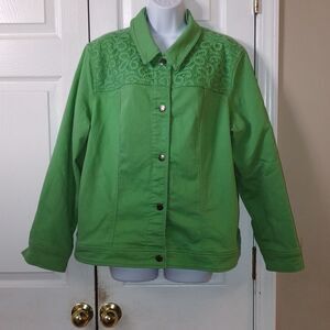 Liz Claiborne New York  light green denim jacket Sz 22W